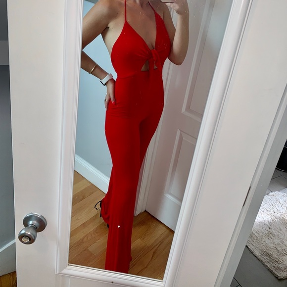 h:ours Pants - Red Jumpsuit